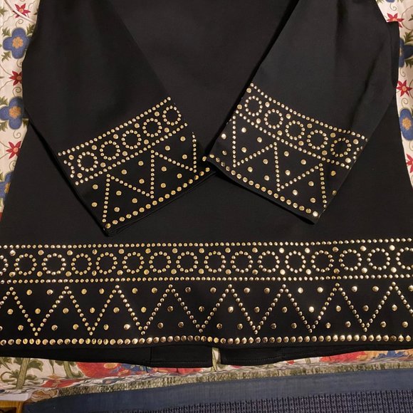 NEW Linnea by Louis Dell' Olio Dressy Black Decorated Cardi Jacket, Small NWT - Picture 7 of 14
